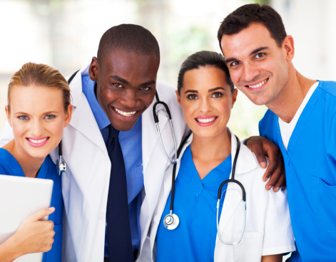 Group of professional medical team closeup